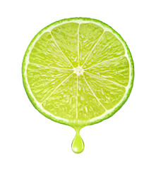 Aufkleber - Slice of lime with drop of juice cut out