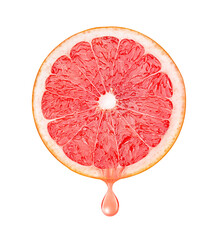 Aufkleber - Slice of grapefruit with drop of juice cut out