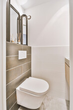 Modern Bathroom Interior With White Sinks