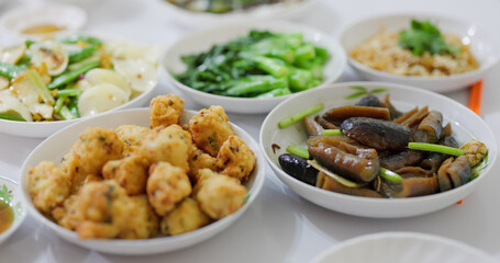 Wall Mural - Chinese style family dinner at home together