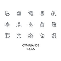 compliance icons set . compliance pack symbol vector elements for infographic web