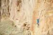 © Cavan Images - High angle view of male climber climbing mountain