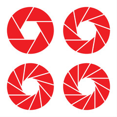 Fototapete - Shutter aperture abstract icons on a transparent background in PNG format