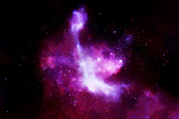 Wall Mural - bright purple space nebula. elements of this image furnished by nasa