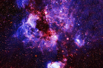 Wall Mural - Bright purple space nebula. Elements of this image furnished by NASA