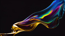 Colorful Paint In Motion. Composition Of Liquid Paint Pattern For Projects On Design, Creativity And Imagination To Use As Wallpaper For Screens And Devices