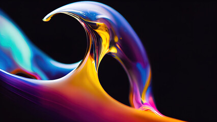 Fototapete - Colorful Paint in Motion. Composition of liquid paint pattern for projects on design, creativity and imagination to use as wallpaper for screens and devices