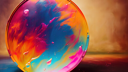 Fototapete - Colorful Paint in Motion. Composition of liquid paint pattern for projects on design, creativity and imagination to use as wallpaper for screens and devices