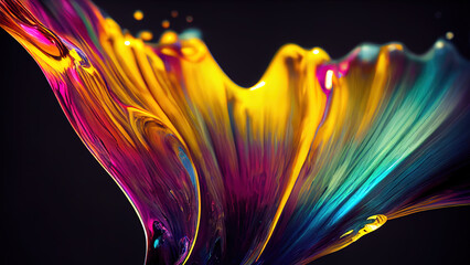 Fototapete - Colorful Paint in Motion. Composition of liquid paint pattern for projects on design, creativity and imagination to use as wallpaper for screens and devices