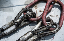 Close-up Of Chains On Cargo Ship
