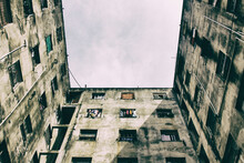 Low Angle View Of Weathered Old Building Against Sky