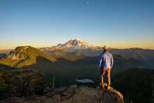 Portrait Of Hiker Mount Rainier
