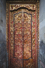 Decorative Door To A Temple In Bali, Indonesia