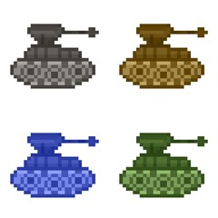 Wall Mural - Vehicles tank military pixel art icon concept illustration style