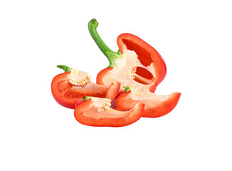 Sticker - Sliced yellow paprika pepper isolated on transparent png