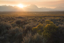 Sunset At Gran Teton National Park