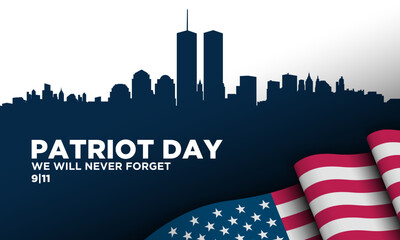 Sticker - Patriot Day Background Design.