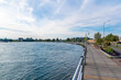 © John - A boardwalk runs along the shore of St. Mary's River in the downtown area of Sault Ste. Marie, Ontario.