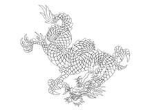 Oriental Dragon Illustration Chinese Japanese Korean Style Transparent Background Descending Dragon With A Twisted Neck Line