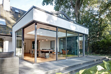 Modern Luxury Villa Exterior In Minimal Style, 3d Rendering