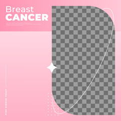 Wall Mural - Breast Cancer awareness month for social media post template