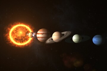 Wall Mural - graphic image of planets with sun