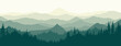 Vector illustration of a beautiful mountain and forest landscape.