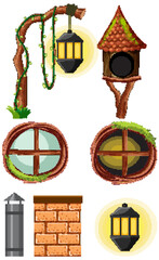 Wall Mural - Garden objects and elements
