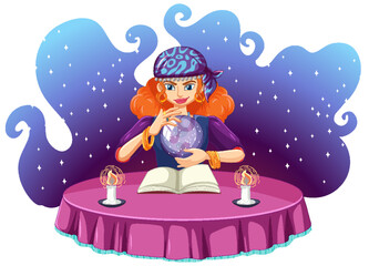 Poster - Fortune teller and crystal ball