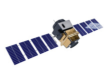 Artificial Satellite Concept 3D Rendering Png On Transparent Background