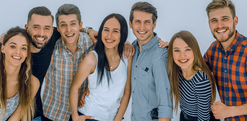 portrait of a cheerful group of young people