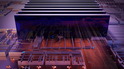 Poster - Printed circuit board, technology background/Technology background of the abstract computer motherboard, can be used in the description of technological processes, science, education.