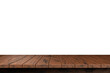 Wood table top 3D rendering isolated for montage product display. png file