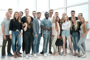 Wall Mural - diverse group of young people standing together.