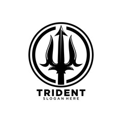trident logo. trident weapon logo design concept