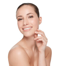 Skincare, Beauty And Face Of A Woman With A Happy Smile, Teeth And Clean Skin On A Png, Transparent And Isolated Or Mockup Background. Portrait Of Good Hygiene, Health And Dental Care Or Wellness
