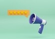 © tiyasprabawa - Megaphone and speech bubble with five gold star. 3d rendering