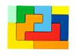 Different multicolored wooden blocks