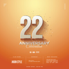 Wall Mural - 22 years anniversary celebration card.