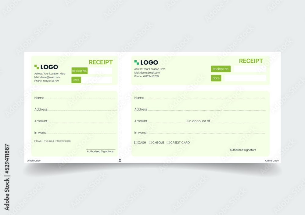 Payment paper slip with text space to add your identity and amounts ...