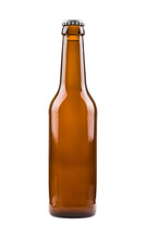 Generic Brown Beer Bottle, Sealed And Filled With Beer