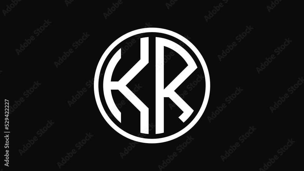 KR Name Initials Letter Mark Monogram Logo Design Template