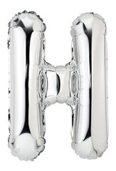 Wall Mural - Letter H in silver mylar balloon isolated on transparent