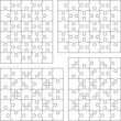 Jigsaw puzzle blank templates 5x6 and 6x5 of various cutting guidelines.
