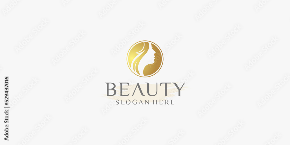 female beauty hair salon logo, female head silhouette logo design for ...