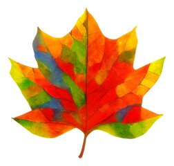 Wall Mural - multicolored tree leaf cut out, digital illustration