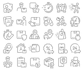 Poster - Delivery line icons collection. Thin outline icons pack. Vector illustration eps10