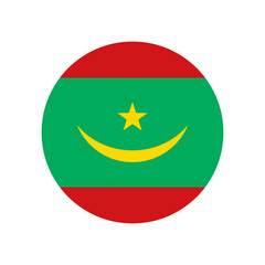 Wall Mural - Mauritania vector flag circle on white background