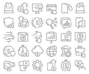 Aufkleber - E-business line icons collection. Thin outline icons pack. Vector illustration eps10
