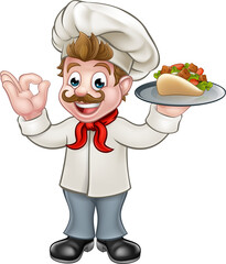 Sticker - Chef Kebab Cartoon